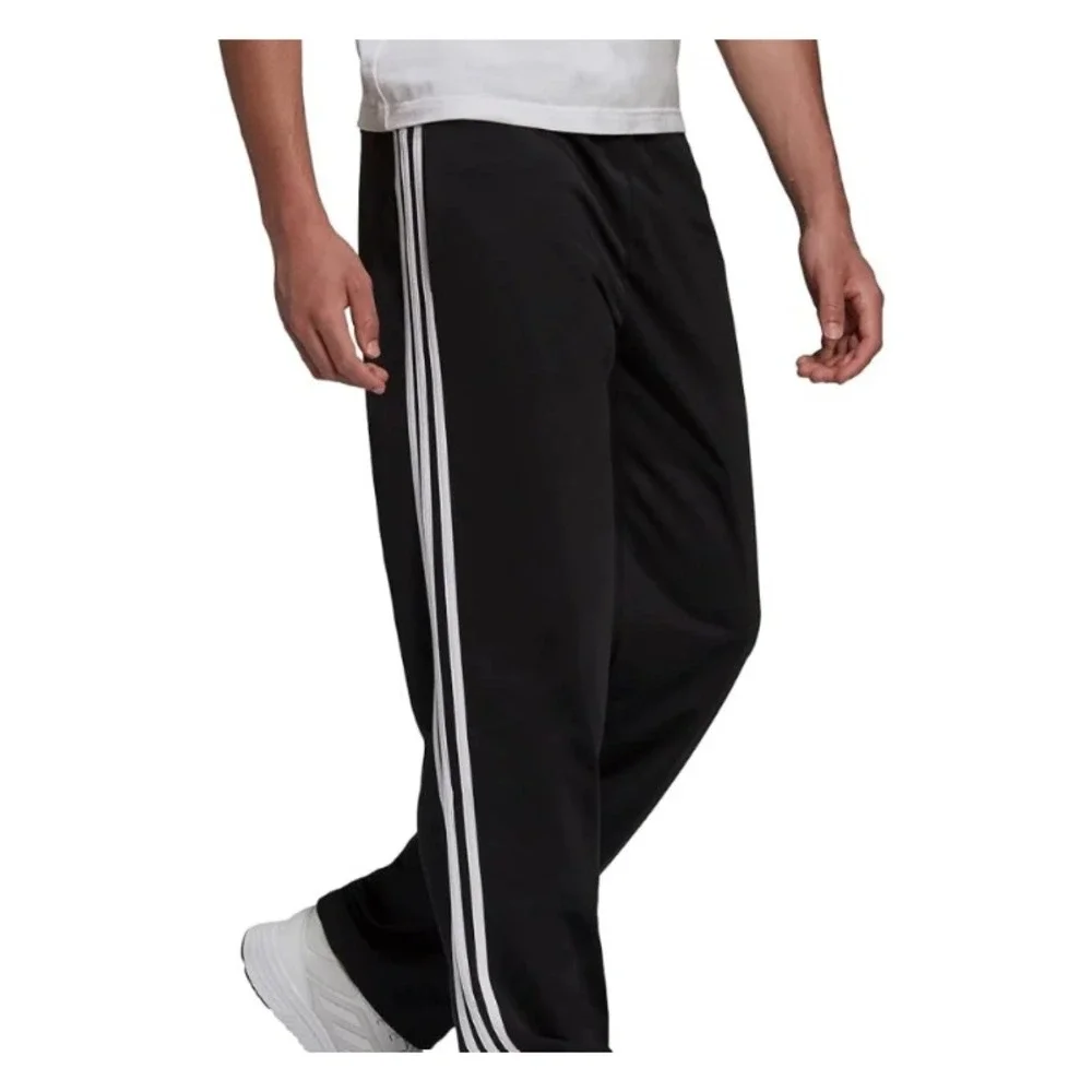 adidas Primegreen Essentials Warm-Up Open Hem 3-Stripes Track Pants‎ Black Small